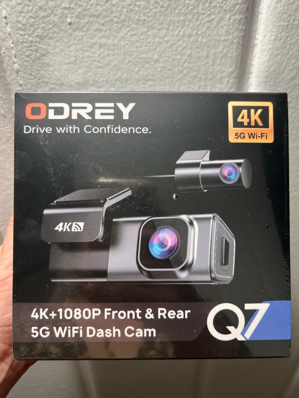 Odrey Q7 4K + 1080p Front & Rear Dash Cam new in box